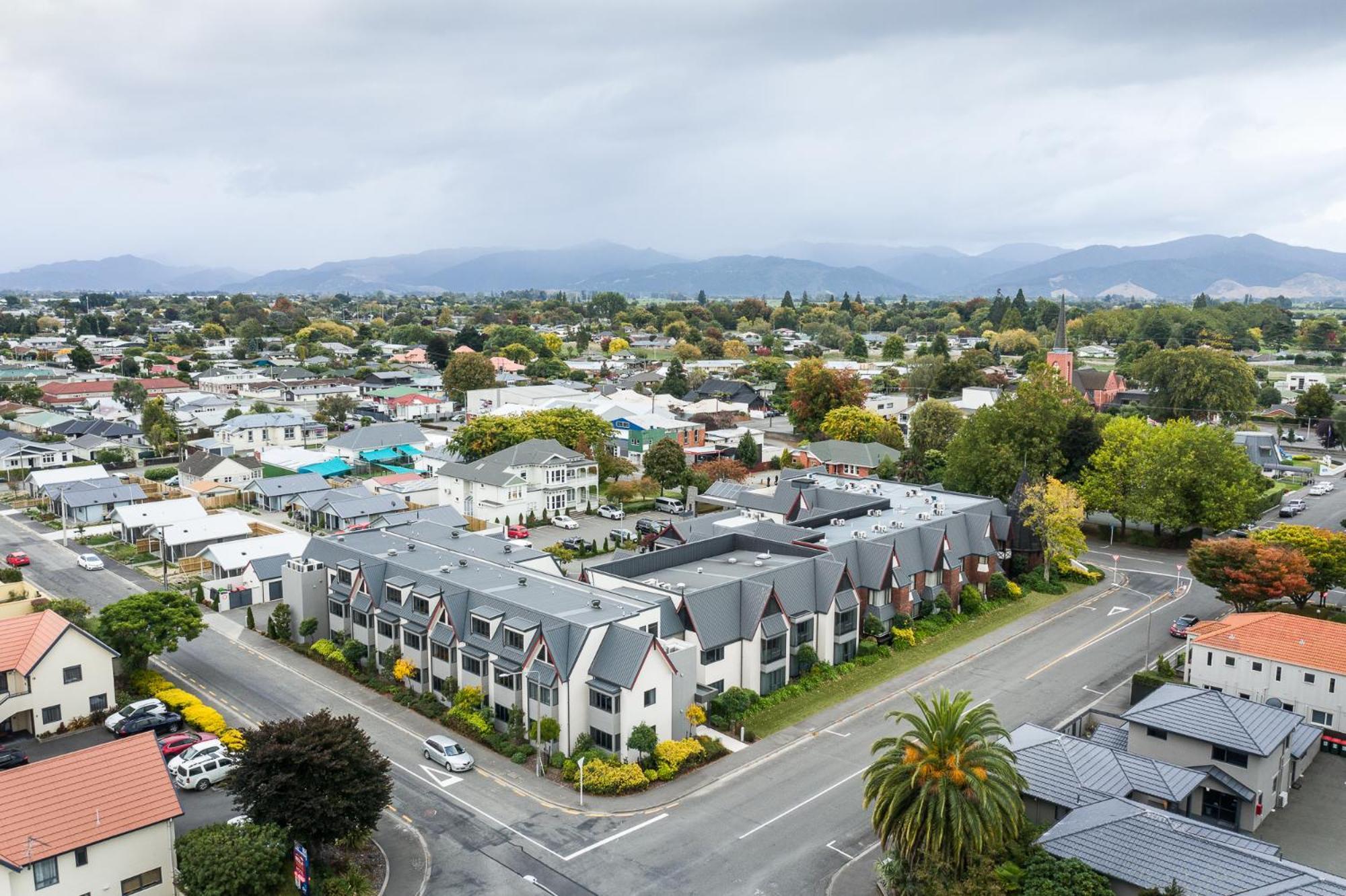 Carnmore Chateau Marlborough Blenheim Exterior foto Aerial view of the suburb of Fendalton